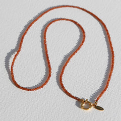 Lange ketting facet Orange Garnet