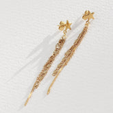 Gouden lange oorbel ster