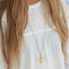 Long gold chain starfish
