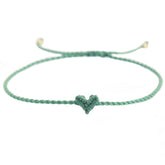 Brazalete de corazón Love Ibiza verde mar