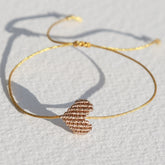 Armband groot hart champagne