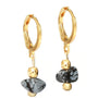 Gold earrings vedra marble red