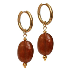 Golden earrings pastille tortoise
