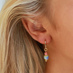 Gold earrings mystic soul blue