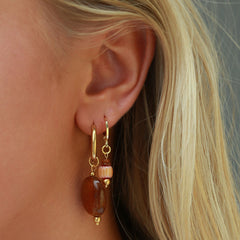 Golden earrings pastille tortoise