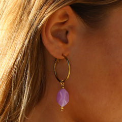 Oorbellen rocks lila