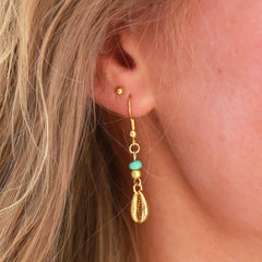Boucles d'oreilles dorées coquillage doré