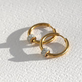 Gold earrings zirconia hoops