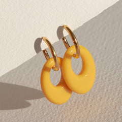 Boucles d'oreilles or ovale jaune