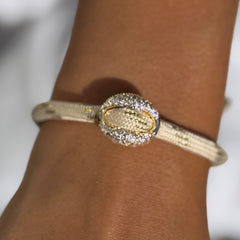 Armband bean diamant creme