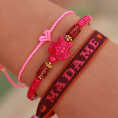 Bracelet tortue rose