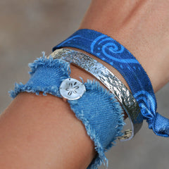 Hammered silver bangle