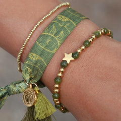 Armband Moraira ster olijf steen