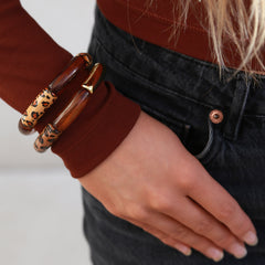 Armband penne luipaard brown