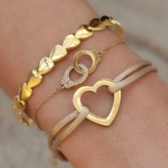 Gouden bangle hearts