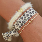 Armbanden set crème leopard