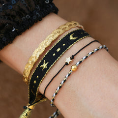 Gewebtes Armband Mond und Sterne