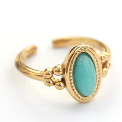 Golden ring oval turquoise