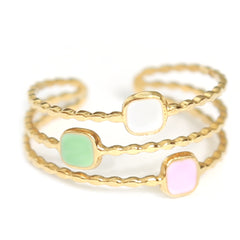 Gold ring pastel colors