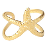 Anillo de estrella de mar de oro