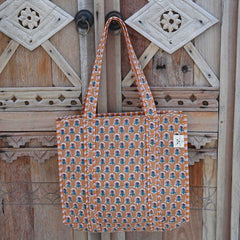 Blockprint schultertasche indisch braun