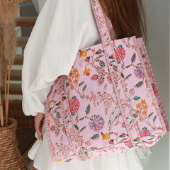Blockprint shoulder bag light pink