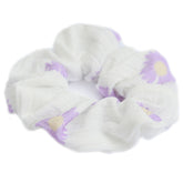 Scrunchie Blume weiß/lila