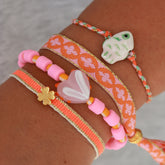 Conjunto de pulseras naranja verano