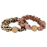 Scrunchie set strass leopard