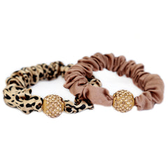 Scrunchie set rhinestone leopard