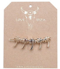 Clip de pelo dorado palmeras