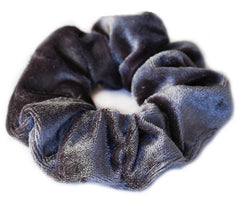 Samt-Scrunchie Grau/Blau