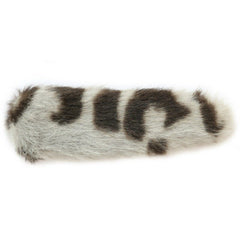 Hair clip faux fur leopard grey