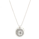 Silver necklace palm