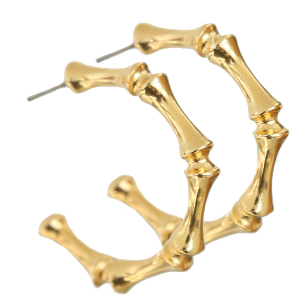 Boucles d'oreilles en or bamboo