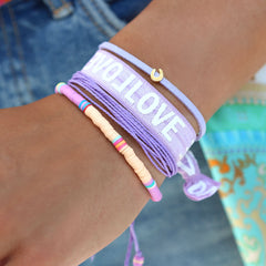 Conjunto de 2 pulseras surf moradas