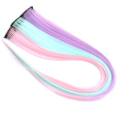 Hair extensions clips pastel set of 3