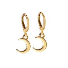 Pendientes de oro pequeña luna