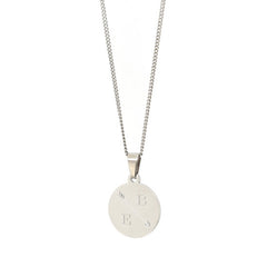 Engraved necklace silver - single arrow & 2 initials