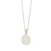 Engraved necklace silver - double arrow & 2 initials