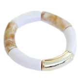 Bracelet penne beige white marble