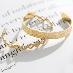 Gold bangle bracelet cosmic