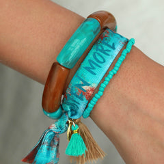 Armband penne braun türkis