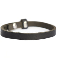 Pulsera tribal negra (cuero genuino)