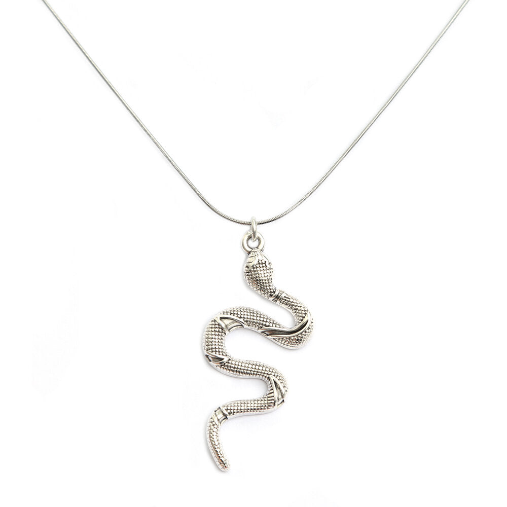 Silver necklace snake large