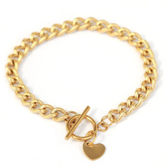 Goldenes Armbandchain heart