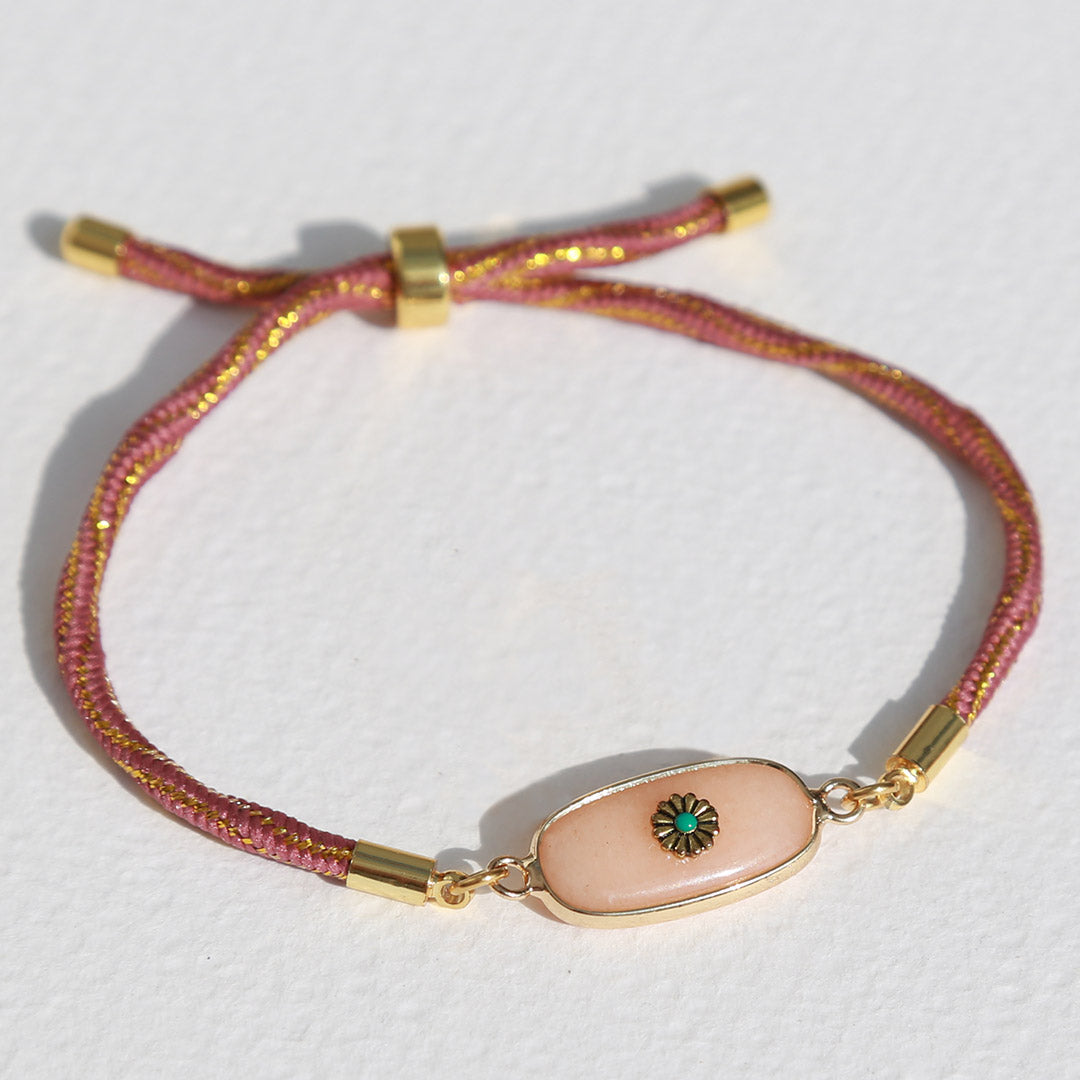 Boho stone bracelet rose