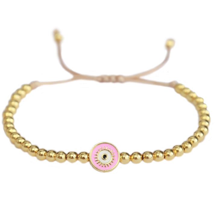 Bracelet evil eye gold pink