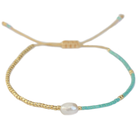 Bracelet miyuki pearl turquoise 1000
