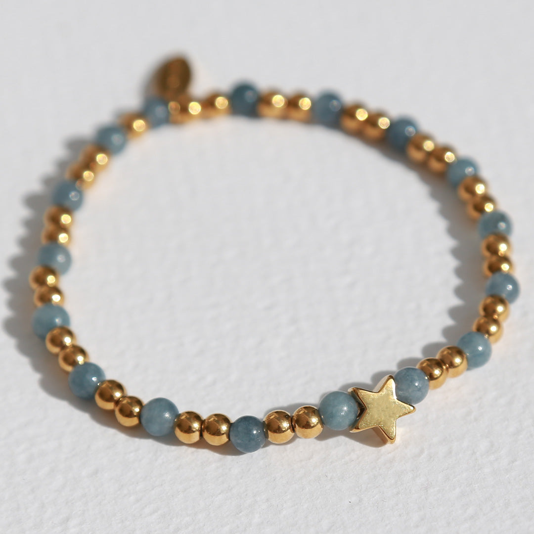 Moraira Stern armband mit blauem Stein